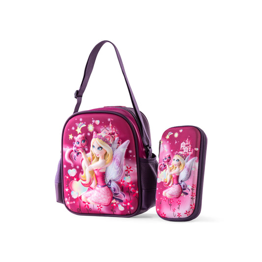 C25- W.Princess Rasberry pencil case & launch bag