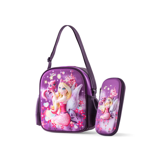 C25- W.Princess Purble pencil case & launch bag