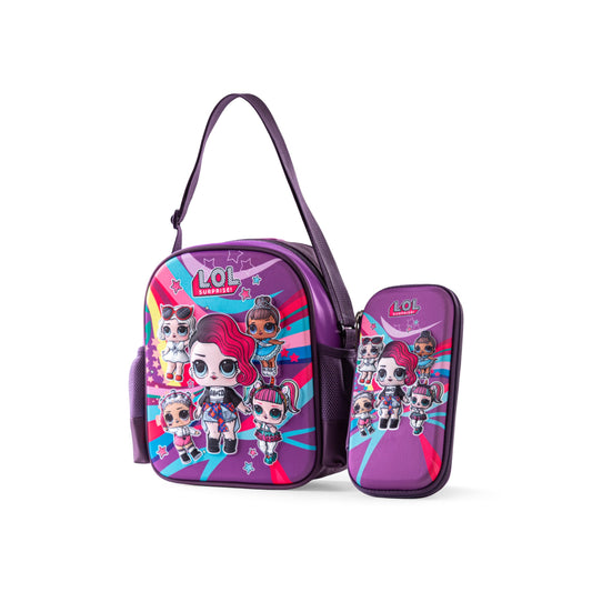 C25- LOL Surprise Purble pencil case & launch bag